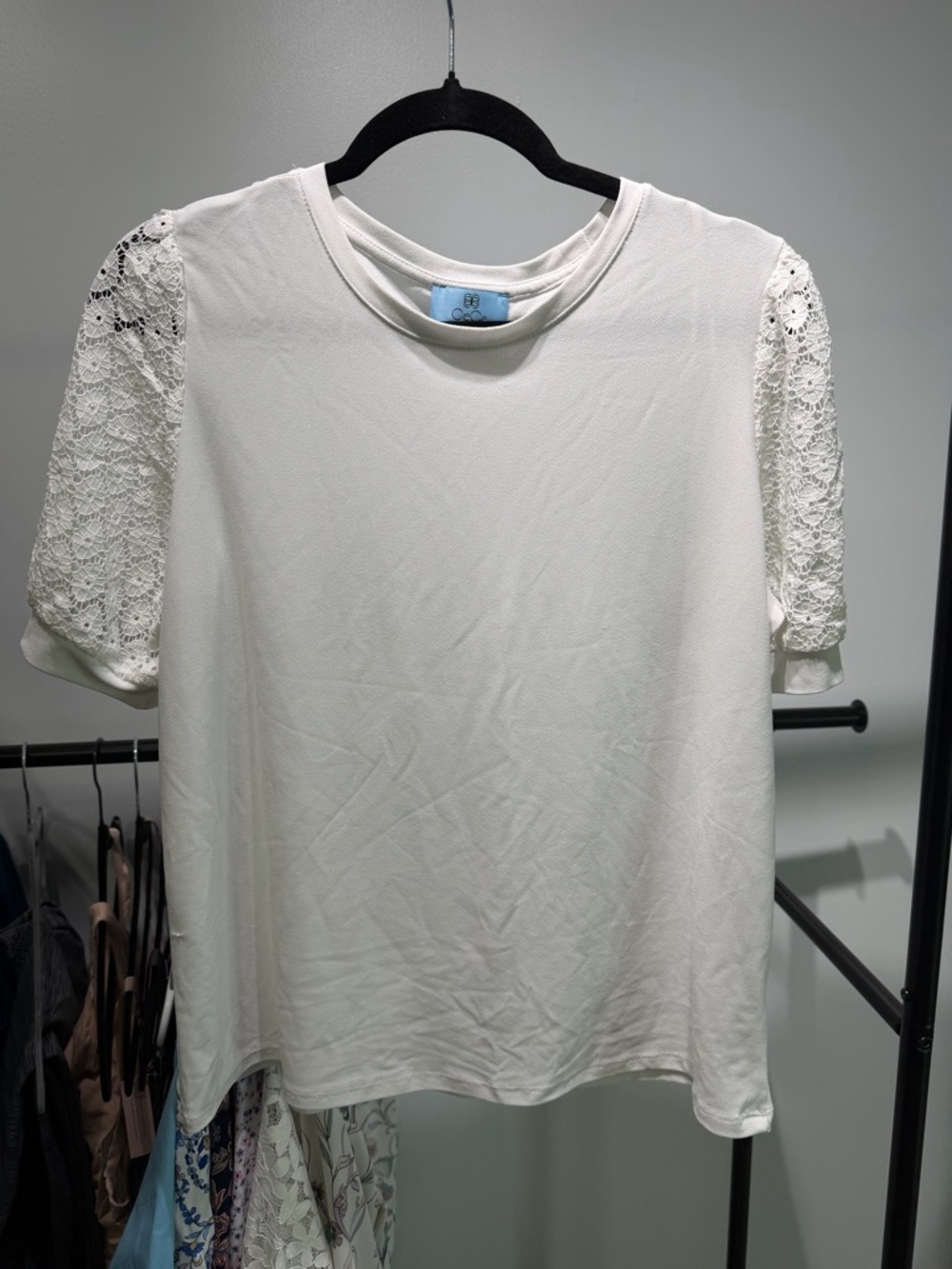 Cece - White Lace Sleeve - L